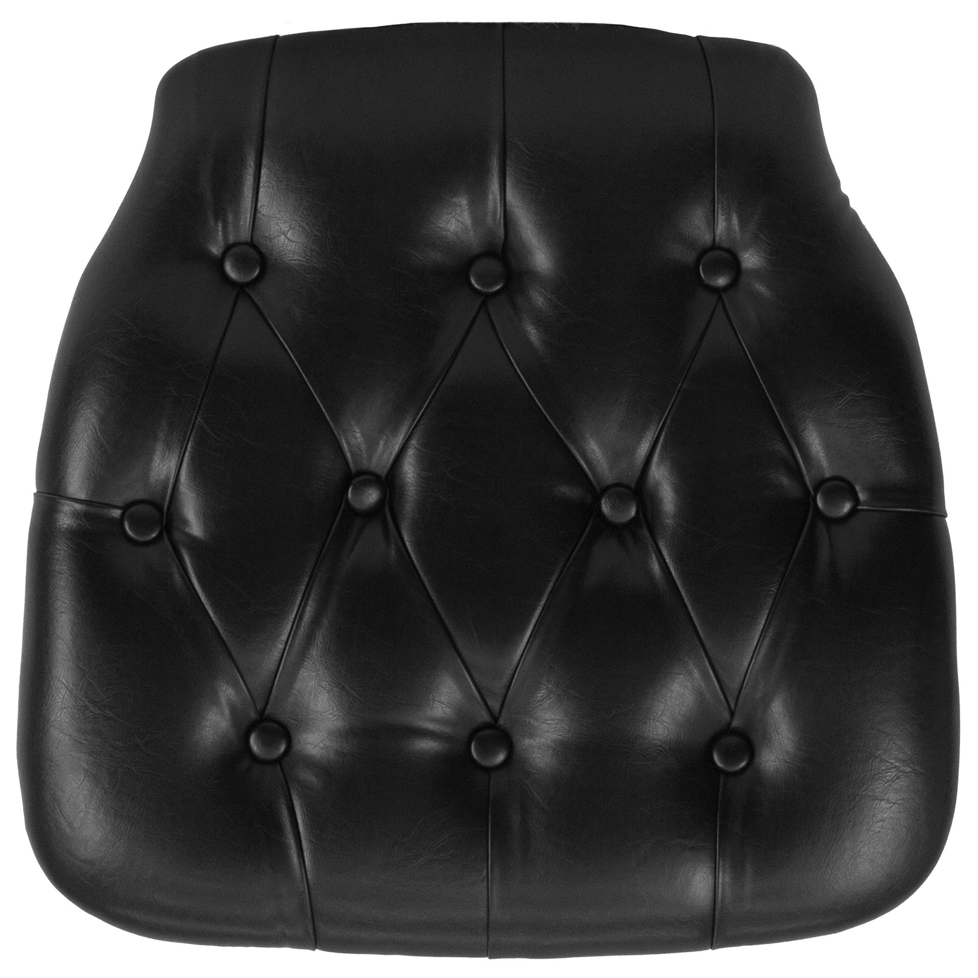 Flash Furniture Hard Chair Cushion, Black Vinyl, 15.75in.W x  15.75in.D x 1.5in.H, Model# SZTUFTBK